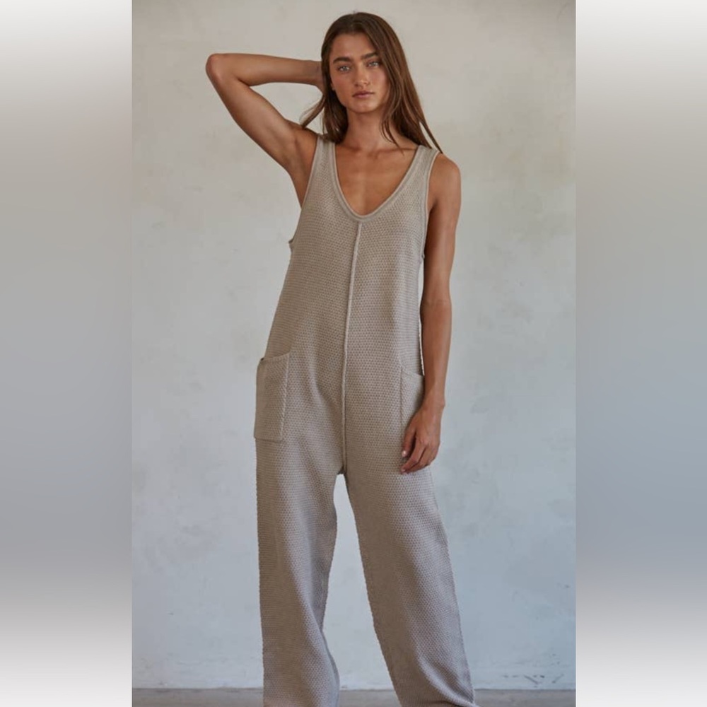 Free People Beach size LG beige jumpsuit